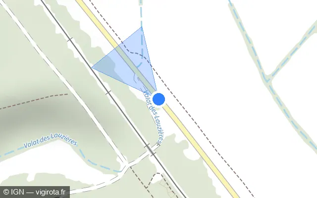 Vue plan de l'emplacement du radar tourelle à Gajan