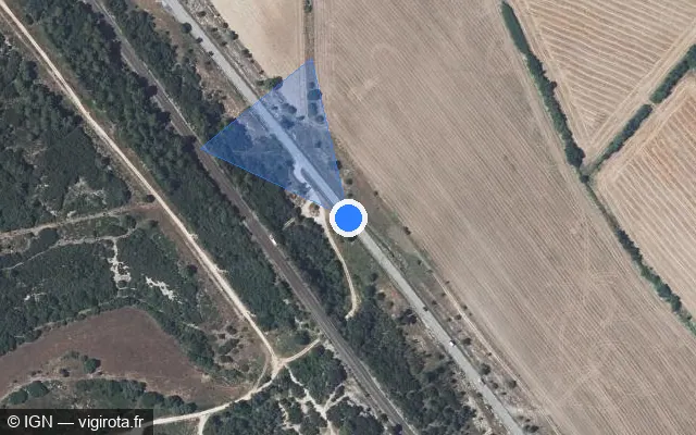 Vue satellite de l'emplacement du radar tourelle à Gajan