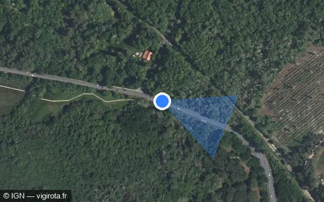 Vue satellite de l'emplacement du radar tourelle à Audenge