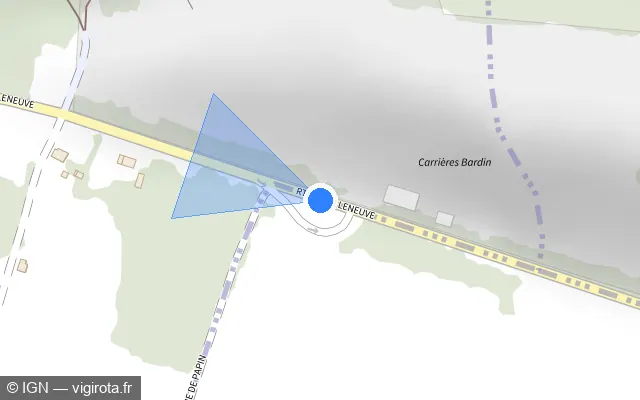 Vue plan de l'emplacement du radar tourelle à Saint-Cricq-Villeneuve
