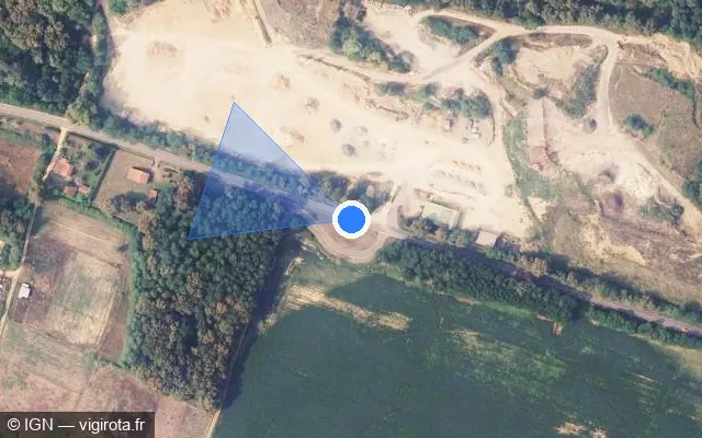Vue satellite de l'emplacement du radar tourelle à Saint-Cricq-Villeneuve