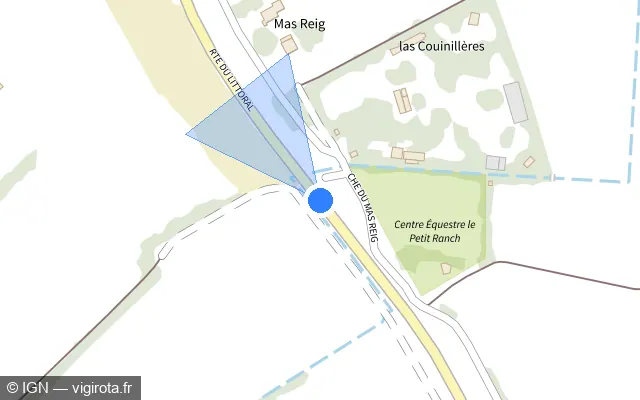 Vue plan de l'emplacement du radar tourelle à Latour-Bas-Elne