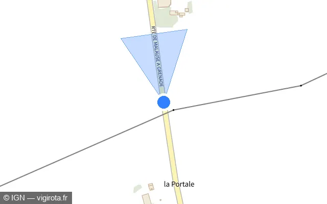 Vue plan de l'emplacement du radar tourelle à Verdun-sur-Garonne