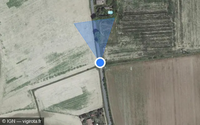 Vue satellite de l'emplacement du radar tourelle à Verdun-sur-Garonne