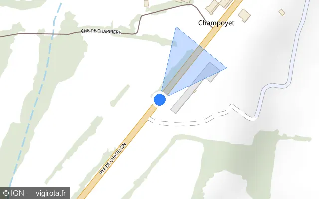 Vue plan de l'emplacement du radar tourelle à Neuville-les-Dames