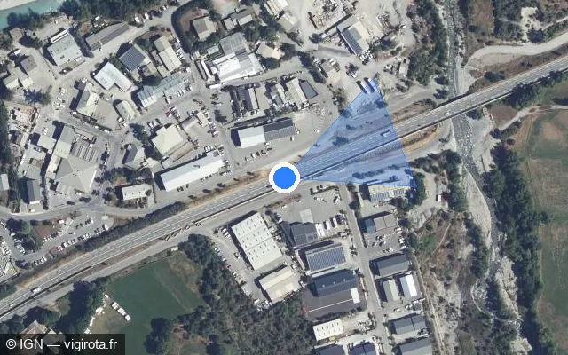 Vue satellite de l'emplacement du radar tourelle à Embrun