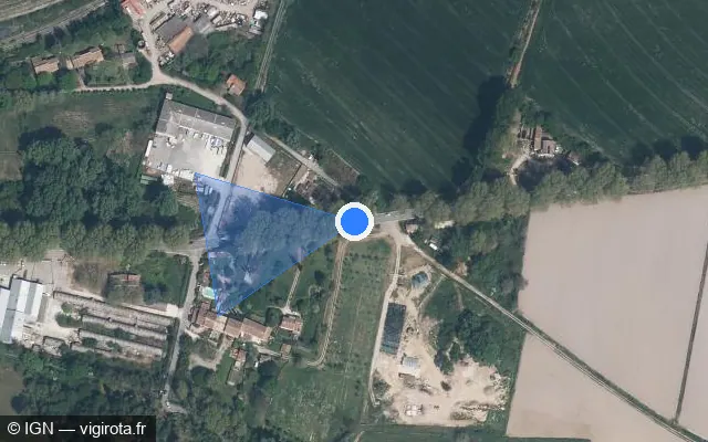 Vue satellite de l'emplacement du radar tourelle à Meyrargues