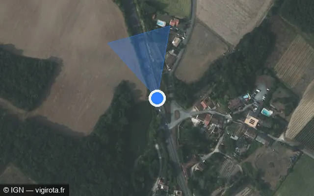 Vue satellite de l'emplacement du radar tourelle à Dompierre-sur-Charente