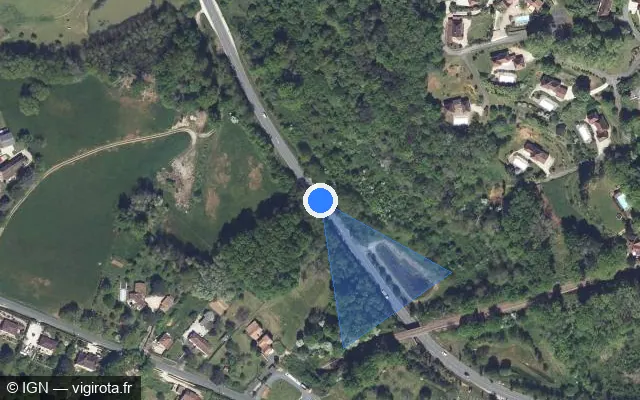 Vue satellite de l'emplacement du radar tourelle à Sarlat-la-Canéda