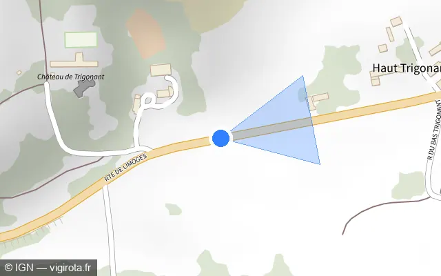 Vue plan de l'emplacement du radar tourelle à Antonne-et-Trigonant