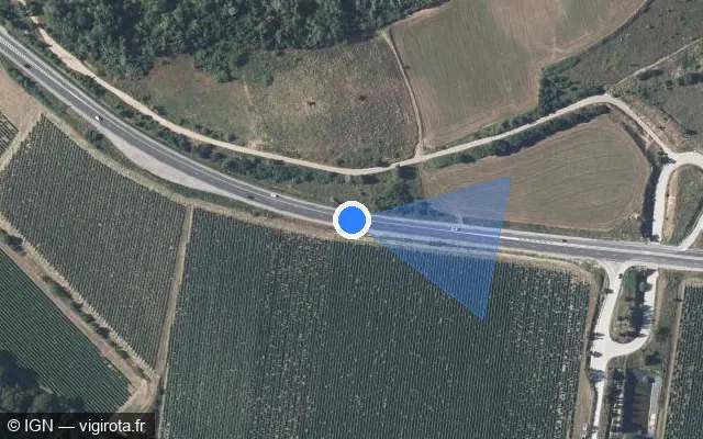 Vue satellite de l'emplacement du radar tourelle à Bellegarde