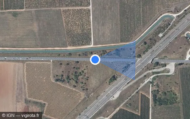 Vue satellite de l'emplacement du radar tourelle à Redessan