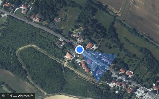 Vue satellite de l'emplacement du radar tourelle à Saint-Félix-Lauragais