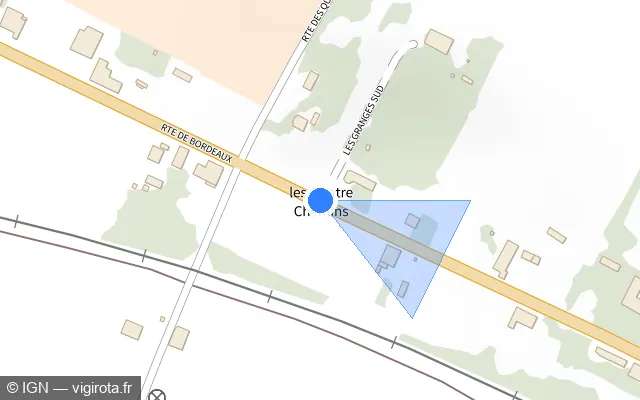 Vue plan de l'emplacement du radar tourelle à Lamothe-Landerron