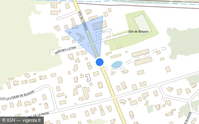 Vue plan de l'emplacement du radar tourelle à Lanton
