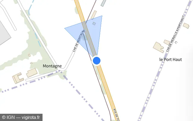 Vue plan de l'emplacement du radar tourelle à Merville