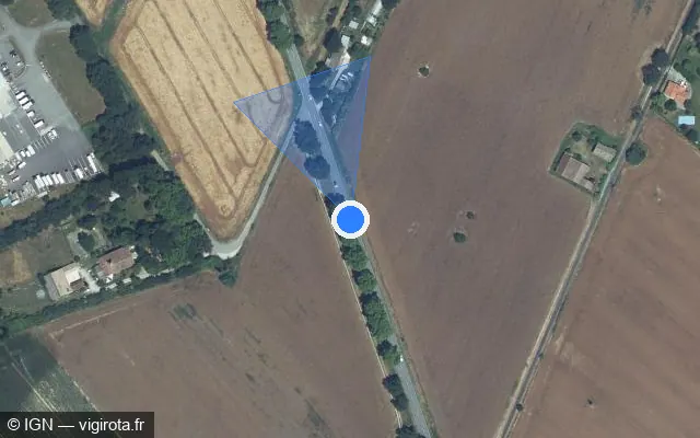 Vue satellite de l'emplacement du radar tourelle à Merville