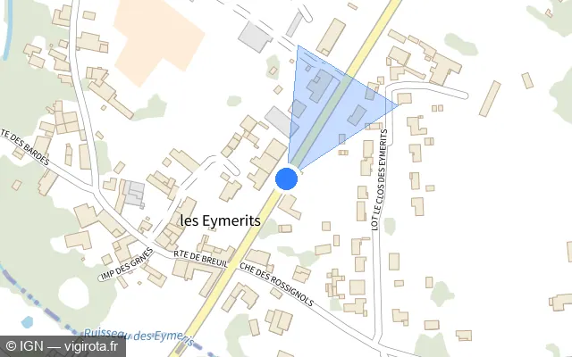 Vue plan de l'emplacement du radar tourelle à Les Billaux