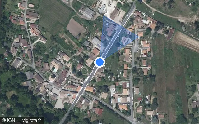 Vue satellite de l'emplacement du radar tourelle à Les Billaux