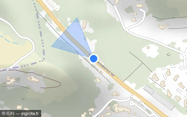 Vue plan de l'emplacement du radar tourelle à Bandol