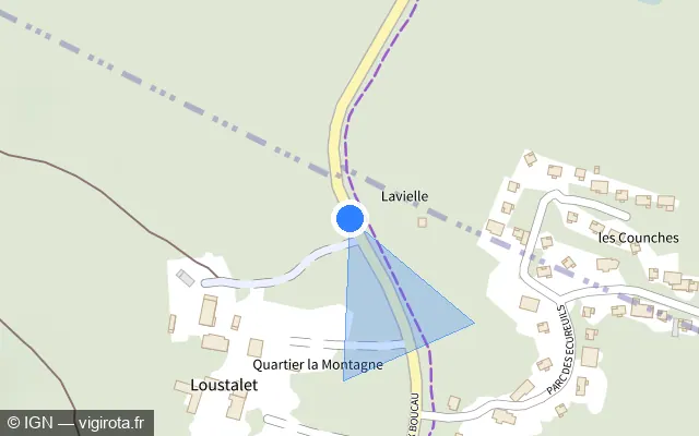 Vue plan de l'emplacement du radar tourelle à Seignosse