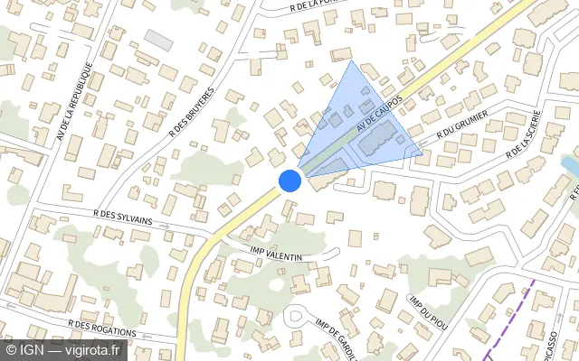Vue plan de l'emplacement du radar tourelle à Biscarrosse