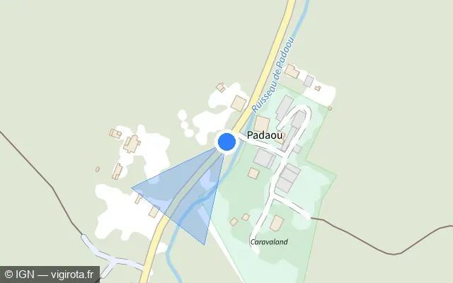 Vue plan de l'emplacement du radar tourelle à Lit-et-Mixe
