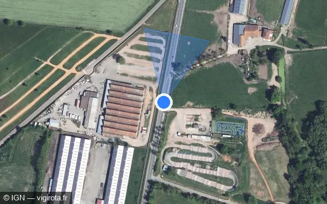 Vue satellite de l'emplacement du radar tourelle à Mably