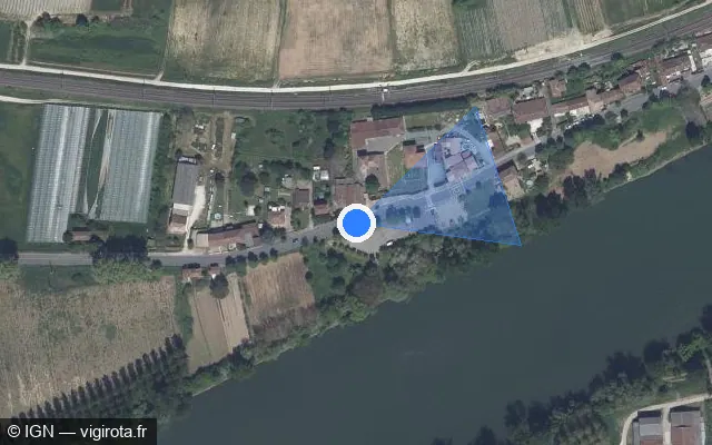 Vue satellite de l'emplacement du radar tourelle à Clermont-Dessous