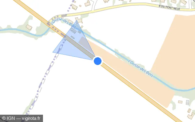Vue plan de l'emplacement du radar tourelle à Siros