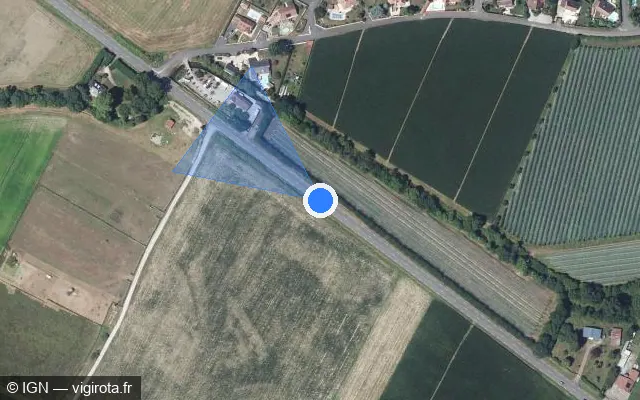 Vue satellite de l'emplacement du radar tourelle à Siros