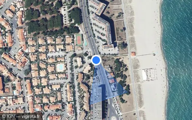 Vue satellite de l'emplacement du radar tourelle à Saint-Cyprien