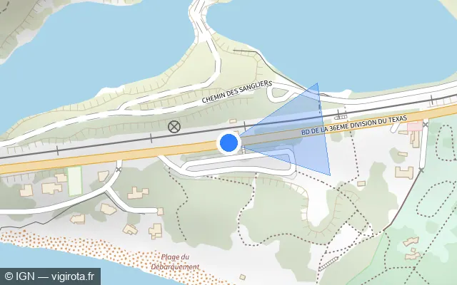 Vue plan de l'emplacement du radar tourelle à Saint-Raphaël