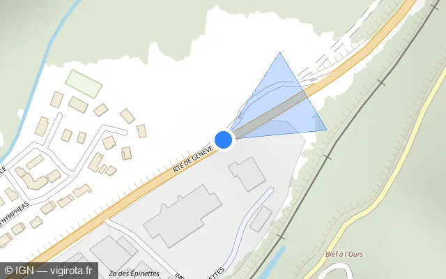 Vue plan de l'emplacement du radar tourelle à Les Neyrolles