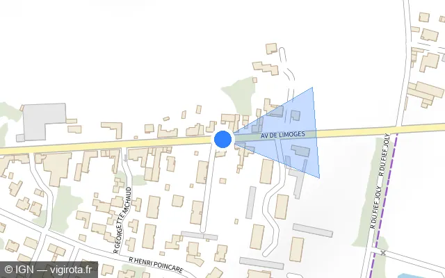 Vue plan de l'emplacement du radar tourelle à Niort
