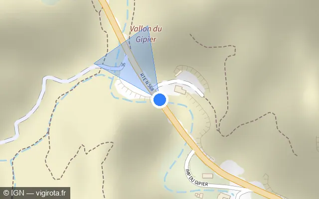 Vue plan de l'emplacement du radar tourelle à Le Rove