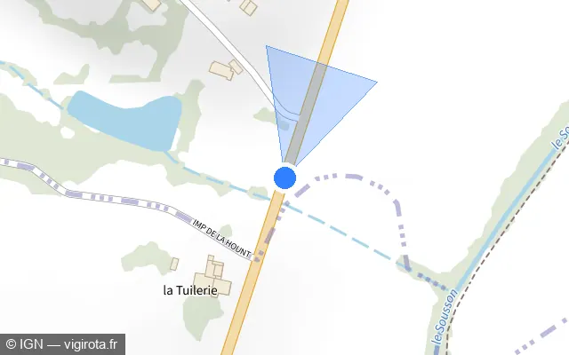 Vue plan de l'emplacement du radar tourelle à Saint-Jean-le-Comtal