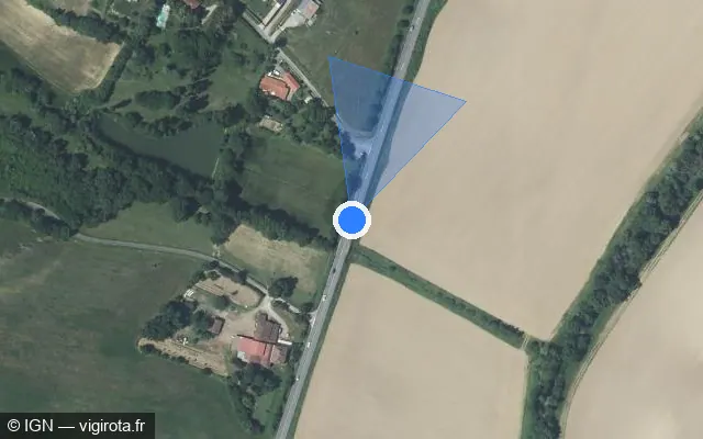 Vue satellite de l'emplacement du radar tourelle à Saint-Jean-le-Comtal