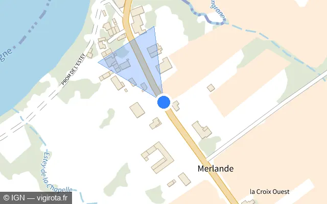 Vue plan de l'emplacement du radar tourelle à Vignonet