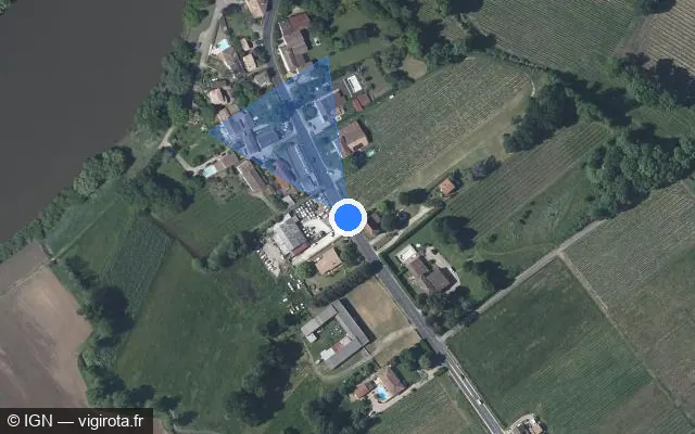 Vue satellite de l'emplacement du radar tourelle à Vignonet