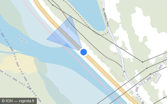 Vue plan de l'emplacement du radar tourelle à Champagnier