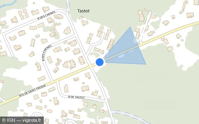 Vue plan de l'emplacement du radar tourelle à Pontenx-les-Forges
