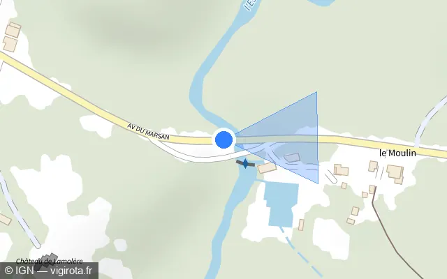 Vue plan de l'emplacement du radar tourelle à Campet-et-Lamolère
