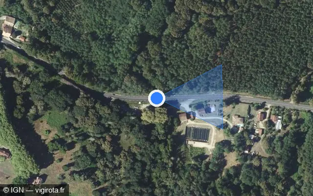Vue satellite de l'emplacement du radar tourelle à Campet-et-Lamolère
