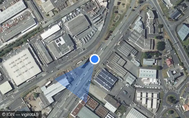 Vue satellite de l'emplacement du radar tourelle à Clermont-Ferrand