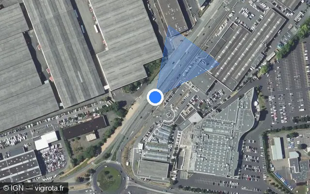 Vue satellite de l'emplacement du radar tourelle à Clermont-Ferrand