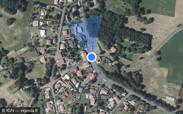 Vue satellite de l'emplacement du radar tourelle à Romagnat