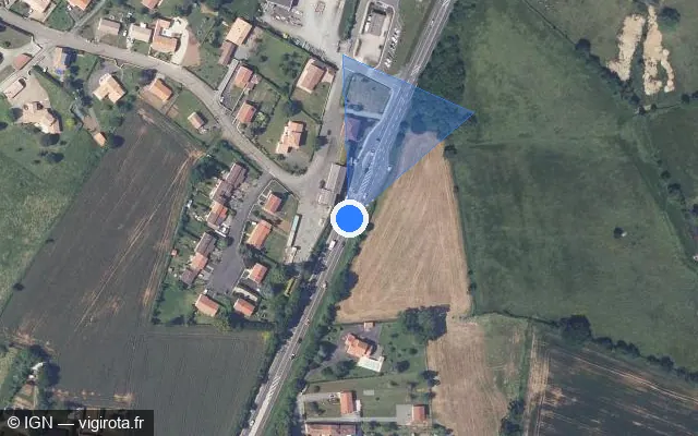 Vue satellite de l'emplacement du radar tourelle à Saint-Pardoux-Soutiers