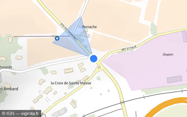 Vue plan de l'emplacement du radar tourelle à Le Cannet-des-Maures