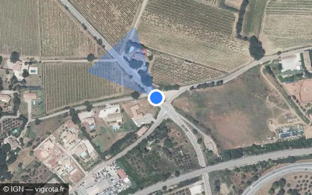 Vue satellite de l'emplacement du radar tourelle à Le Cannet-des-Maures